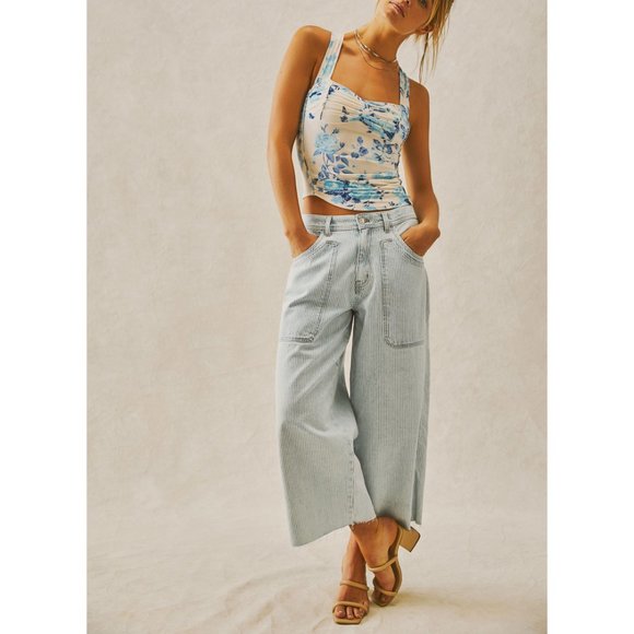 FREE PEOPLE Ginger Snap Top / Ivory Toile Combo - Picture 2 of 8